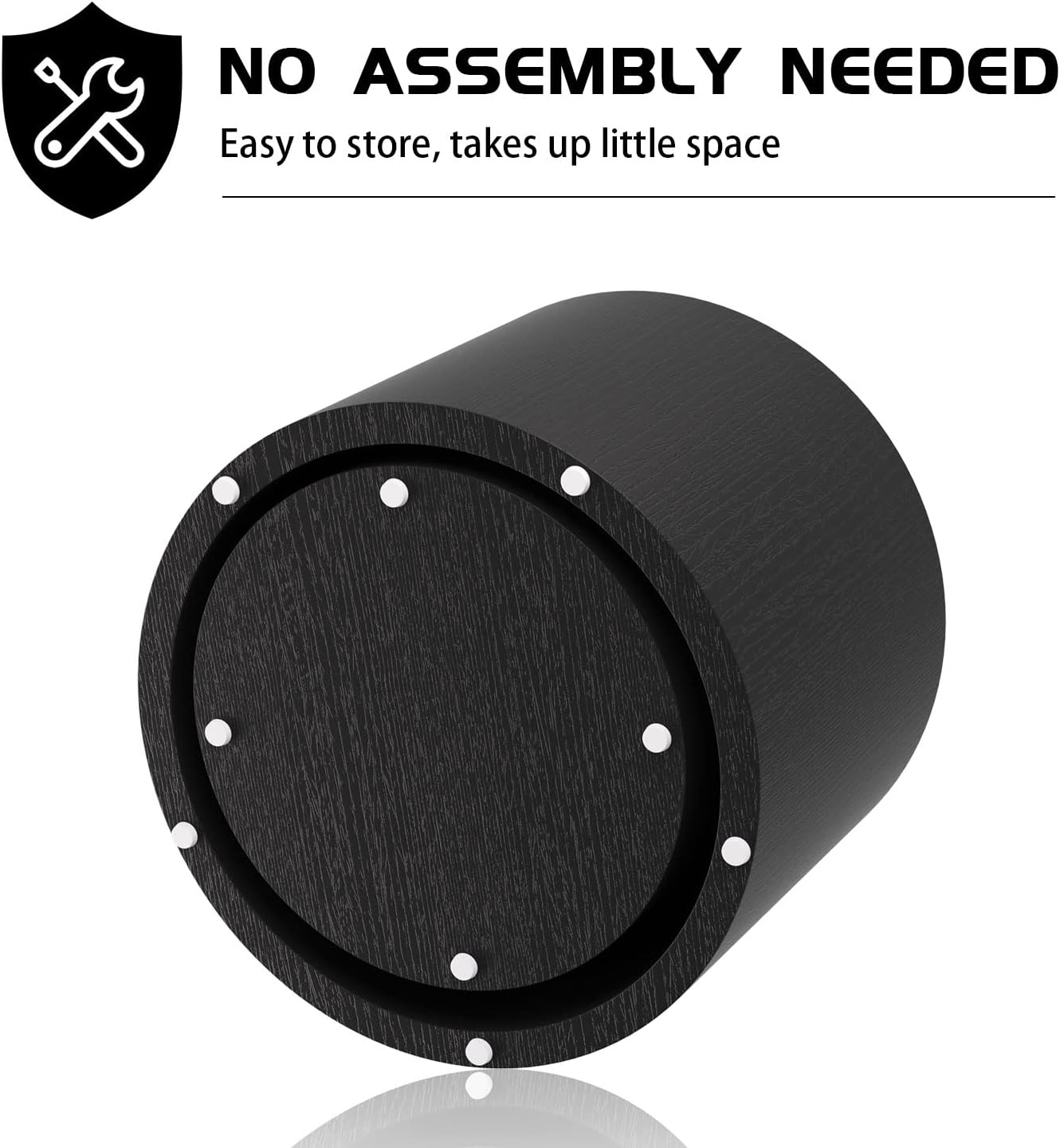 WILLIAMSPACE 18.9" Black Nesting Coffee Table Set of 2, Modern Round Coffee Tables Circle Side Table for Small Space, Accent End Table Set, No Assembling, Matte Black