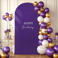 6FT Purple Arch Backdrop Cover - Polyester Fitted Wedding Arch Stand Covers Round Top Chiara Arch Backdrop Cover for Birthday Party Banquet Photo Background Decoration