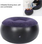 Inflatable Ottoman, Portable Outdoor Camping Chair Sofa Inflatable Flocking Stool Footrest, Flexible Foot Stools for Car, Living Room, Office, Patios or Small Apartment