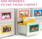 Kingdder 12 Pcs Scalloped Magnetic Picture Frame for Refrigerator 4 x 6 Colorful Reusable Picture Frame Magnets Decorative Photo Holders for Fridge Home School Office Kitchen Locker Decor