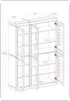 Palace Imports 100% Solid Wood 48.5" Pantry China Cabinet with Clear Glass Doors and Adjustable Shelves (Mocha)