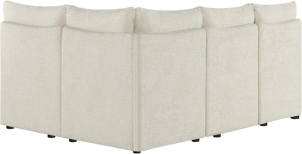 CHITA Breakfast Nook Bench with Storage, Upholstered Dining Bench with Back, Corner Kitchen & Dining Banquette Seating Nook, Dining Settee, L Shaped 4 Seats, Fabric in Linen