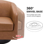 Swivel Barrel Accent Chair, Modern Round Chenille Fabric Arm Chair for Living Room, Bedroom, Comfy Club Reading Chairs for Adults