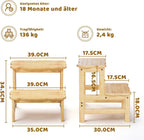 COSYLAND Tritthocker mit 2 Stufen | Kindertreppchen Schemel | Kindermöbel für Bad, Küche, Kinderzimmer ab 2 Jahre | Toilettenhocker (Natural)