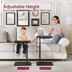 IBUYKE C Shaped Side Table, Angle Adjustable, 360° Swivel Height Adjustable End Table for Small Spaces, for Phone Computer & Tablet, Modern Small Coffee Snack Table for Sofa/Bed, Black UTVT004B