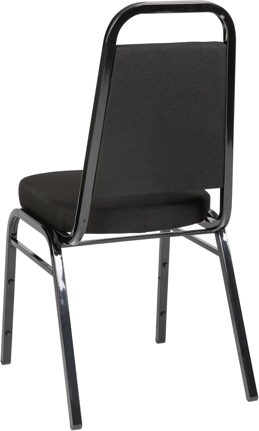 Flash Furniture Hercules Series Trapezoidal Back Stacking Banquet Chair with 2.5" Thick Seat in Black Fabric - Black Frame