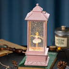 Snow Globe Lantern with Ballet Girl Ballerina – Shatterproof Glitter Snowglobe 10 Songs Music Box Led Light USB & Battery Powered, for Girls Gifts Birthday Home Decor Fall Decoration, Pink