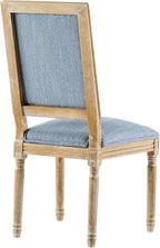 Christopher Knight Home Regina French Country Dining Chairs Set of 2, Wooden Dining Room Chair, High Back Kitchen Side Chair, Fabric Upholstered Armless Extra Seat, Slate Blue