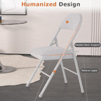 VECELO 5 Piece Folding Card Table Square and Chairs Set, Collapsible Legs & Portable for Indoor/Outdoor, Picnic, Grey & Light Grey