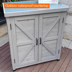 Outdoor Storage Cabinet Waterproof Small Strong Load-Bearing, Front Opening Outdoor Patio Storage Box Cabinet Small Easy to Assemble, Indoor and Outdoor Use,