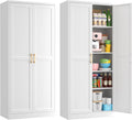 71" Tall Metal Kitchen Pantry Cabinet, Storage Cabinet with Doors | Kitchen Cabinet with 4 Adjustable Shelves, Food Pantry Cabinet, Cupboard for Kitchen,Dining Room, Living Room, Office, School