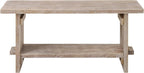 Alaterre Furniture Bethel Entryway Bench with Storage Shelf – Rustic Farmhouse 40-Inch Solid Acacia Wood Seat for Mudroom, Foyer or Hallway (Driftwood Finish)