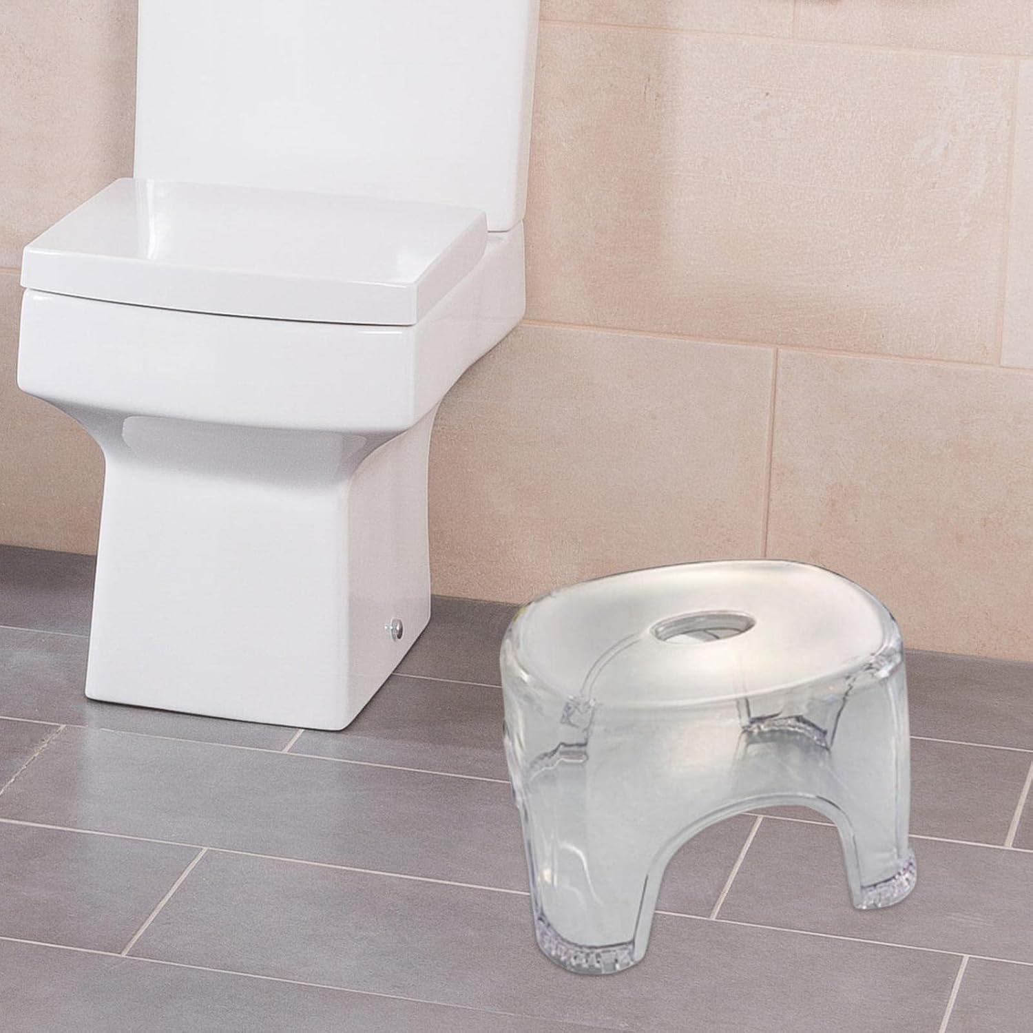Acrylic Stool Shoe Changing Stool Portable 21cm Height Stable