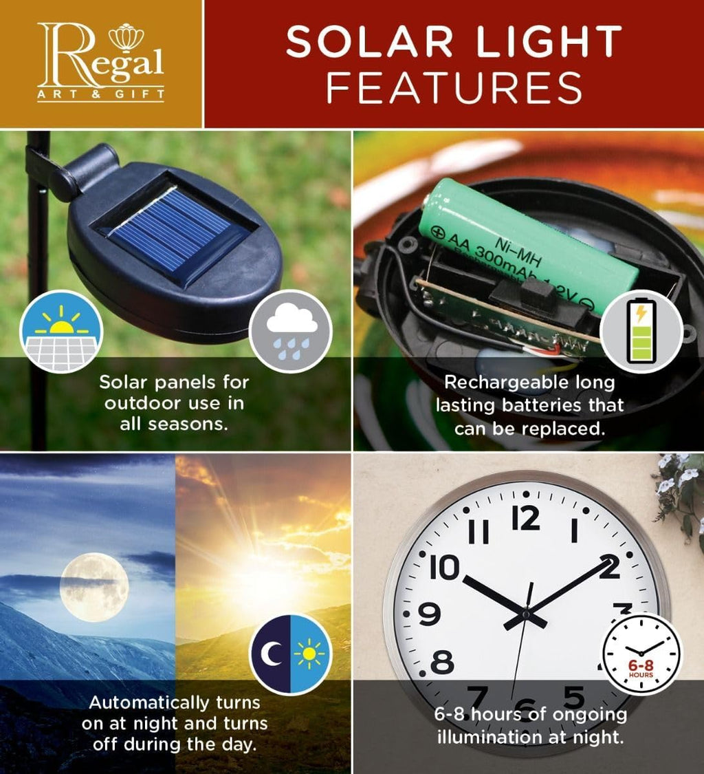 Regal Art & Gift Hot Air Balloon Solar Lantern – Hanging Solar-Powered LED Lights, Waterproof Portable Decorative Outdoor Lamp Made of Metal & Glass for Garden, Patios & Pathway – Diamond (Large)
