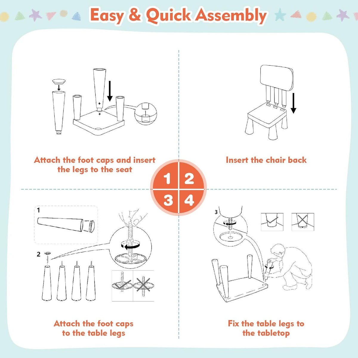LDAILY Kids Table and Chairs, 3-Piece Children Activity Table for Drawing, Reading, Art Craft and Snack Time, Lightweight Plastic Toddler Table and Chair Set for Playroom, Daycare, Kindergarten (Pink)