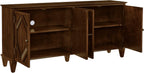 KEIKI 65.2" Mid Century Modern Sideboard Buffet Cabinet with Storage, Walnut Credenza Console Table with Adjustable Shelf, Farmhouse Coffee Bar Wine Cabinet for Living Room, Entryway, Kitchen, Walnut