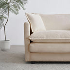 Fabric Ottomans Footrest to Combine with 2 Seater Sofa, 3 Seater Sofa and 4 Seater Sofa, Beige