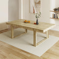 FUFU&GAGA Large Farmhouse Dining Table, for 6-8 People, 86.8” Rectangular Wood Dinner Table for Kitchen Dining Room Conference Room, Oak, 86.8”W x 47.2”D x 29.4”H