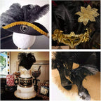 Ballinger Black Large Ostrich Feathers - 24Pcs 12-14inch Large Feathers for Vase,Gatsby and Halloween Party Centerpieces