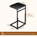 facka C Shaped TV Tray Table, Adjustable Height & 0-60° Tilt for Couch