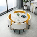 Reception Table and Chair Set, Space-Saving Small Round, Office Club Negotiation Coffee Table, for Home Living Room Balcony Cafe Meeting Break