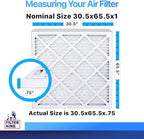 Filter King 30.5x65.5x1 Air Filter | 4-PACK | MERV 8 HVAC Pleated A/C Furnace Filters | MADE IN USA | Actual Size: 30.5 x 65.5 x .75"