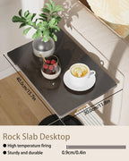 Small Side Table, Height Adjustable Nightstand, Square Indoor Metal Plant Stand, for Living Room, Bedroom, Office, Bathroom, 1 Pack, Dark Brown, GBZ001RZ-1