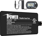 iPower 4 by 7-Inch 4W Reptile Heat Mat, LCD Digital Aquarium Thermometer, Under Tank Warmer Terrarium Heat Pad for Turtles Lizards Frogs and Other Small Animals, Multi Sizes