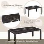 LUMISOL 6-Piece Solid Wood Dining Table Set, Extendable Kitchen Table Set for 4-6 with 4 Upholstered Chairs and 1 Bench for Kitchen, Dining Room, Living Room, Espresso