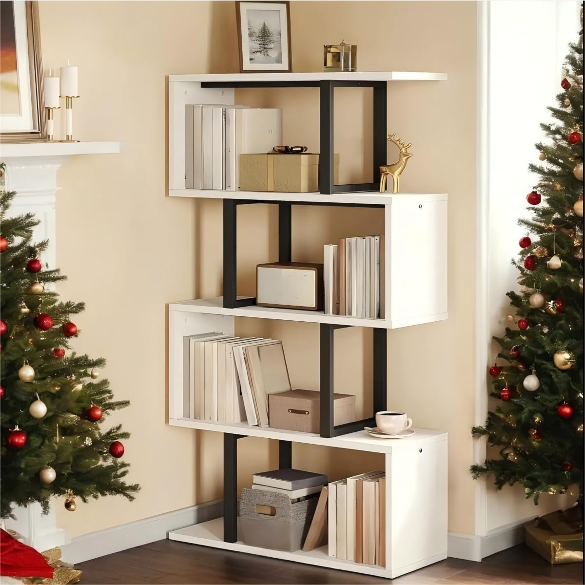 DWVO 5-Tier Geometric Bookshelf