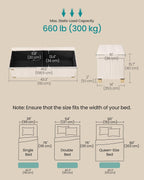 SONGMICS Storage Ottoman Bench, PU Leather Foldable Footrest, Padded Seat | Chest for Bedroom, 43.3 x 15 x 15.7 inches, Light Warm White, MINOTA Collection ULSF524WD01