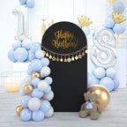 bricia Wedding Arch Backdrop Stand Cover, 6FT Double Sided Stretchy Arch Cover Fitted Wedding Birthday Party Banquet Decoration (Black 72''Lx31.2''W)