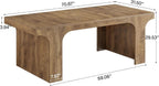 Tribesigns Large Dining Table for 6-8 People, 70.9" Long Wooden Kitchen Dinner Table Farmhouse Modern Style with Arch Design Legs, Rectangle Wooden Dinner Table for Dining Room, Natural Brown