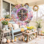 Cross Wind Spinner, Metal Wind Spinners Outdoor/Indoor, God Cross Hanging Garden Decor for Outside, Stainless Wind Spinners for Yard and Garden 10 inch 3D (25.76X25 CM)