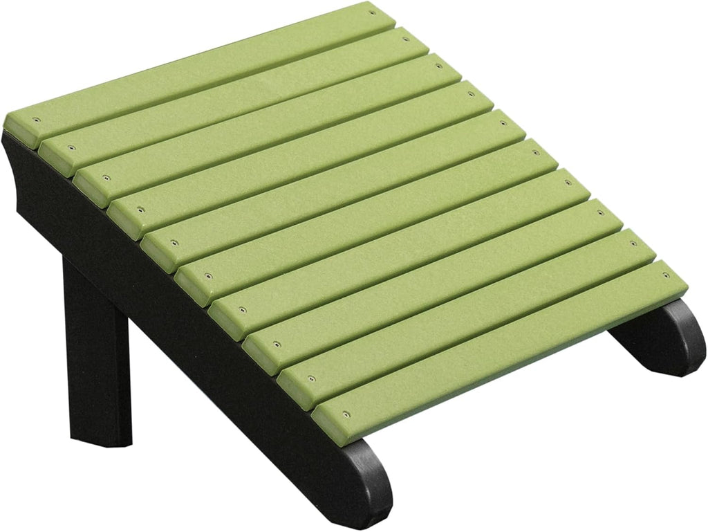 Deluxe Adirondack Footrest - Poly - Lime Green & Black