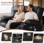 RV Loveseat Recliner Sofa, Reclining Loveseat Home Theater Seating with USB Ports, Cup Holders, Insert Pockets, Wall Hugger RV Recliners for Movie Room, Recline Movie Seats Gaming Sofa