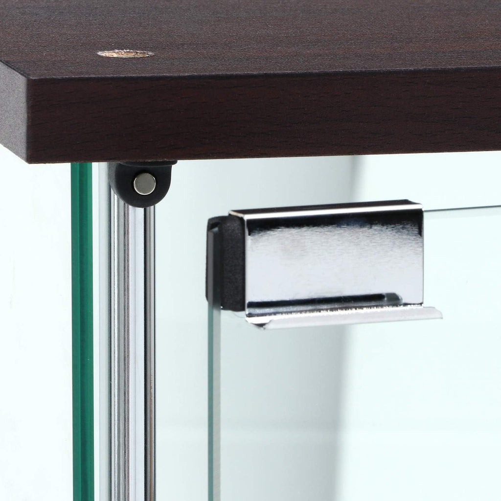 Fuji Boeki 96048 Collection Case, Figure Case, 3 Tiers, Width 16.7 x Depth 14.4 x Height 33.9 inches (42.5 x 36.5 x 86 cm), Brown, Tempered Glass, Rear Mirror,