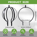 Metal Garden Obelisk Trellis 18"x22" - 2pcs, Large Round Black Plant Frame for Climbing Plants, Indoor/Outdoor Topiary Structure, Ideal for Potted Plant Decor - Outdoor Garden Decoration and Yard Gift