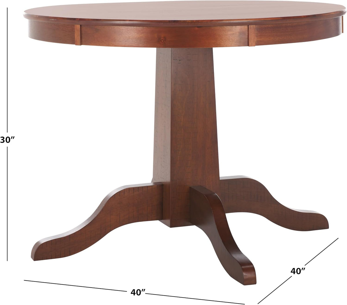 SAFAVIEH Home Collection - Sergio Rustic Cafe Brown Round Dining Table, Traditional Pedestal Design, Seats up to 4 (DTB9215A)