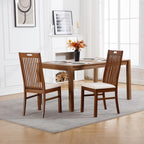 CIMOTA Walnut Wood Dining Chairs Set of 2, Farmhouse Wooden Kitchen Chairs with Spindle Slat High Back/Upholstered Seat Traditional Windsor Side Chairs for Dining Room/Living Room/Restaurant