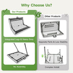 3 ft Square Folding Card Table, Portable Folding Table with Carrying Handle, Heavy Duty 400 lbs Capacity, Ideal for Dining, Camping, Picnic, Party