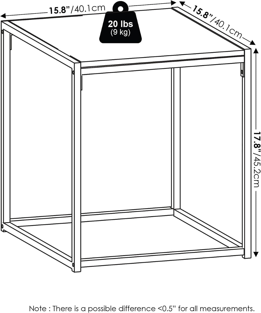 Furinno CAMNUS Side Table Set of 2, Metal Frame End Table, Night Stand, Bedside Table, Easy Assembly, for Living Room, Bedroom, White