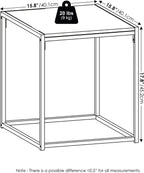 Furinno CAMNUS Side Table Set of 2, Metal Frame End Table, Night Stand, Bedside Table, Easy Assembly, for Living Room, Bedroom, White