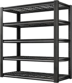 REIBII Garage Shelving 3000LBS, Heavy Duty Storage Shelves, Adjustable Industrial Metal Shelving Unit for Garage, Basement, Pantry, Warehouse,Commercial, 36" W x 16" D x 72" H, 2 Pack