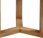TUP THE URBAN PORT Nina 18.5" Round Handcrafted Side End Table | Natural Brown Mango Wood
