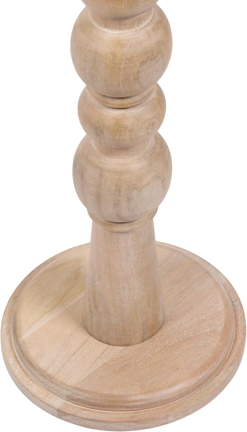 Kate and Laurel Wegner Traditional Wooden Round Drink Table, 12 x 12 x 30, Light Natural Wood, Elegant and Durable Mango Wood Pedestal Table for Use as Indoor Plant Stand or Useful Living Room Decor