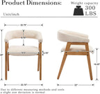 BESTANO Dining Chairs Set of 6, Modern Farmhouse Beige Linen Upholstered Kitchen Chairs with Arms, Solid Wood Legs, Elegant Padded Side Chairs for Home Dining Room