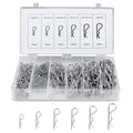 Boatsea Cotter Pin Assortment Kit, 180PCS 6 Sizes Hair Pin R Clips Assortment Kit, Zinc Plated Spring Steel Hairpin R Clips, Retaining Hair Pin for use on Hitch Pin Lock System