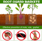50 Pcs 1 Gallon Gopher and Vole Wire Mesh Basket Bulk Stainless Steel Plant Root Protector Gopher Cages for Garden Planting Underground Plant Protection