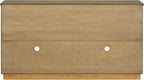 SOFTSEA Farmhouse 58" Sideboard with Adjustable Shelves, Glass Arch Buffet Cabinet for Kitchen and Living Room, Old Pine